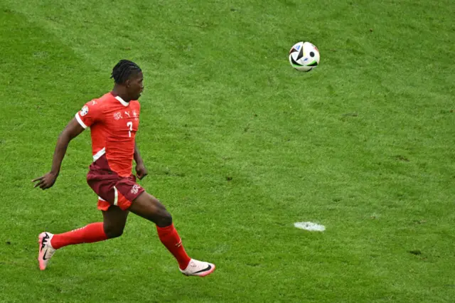 Breel Embolo scores against Hungary