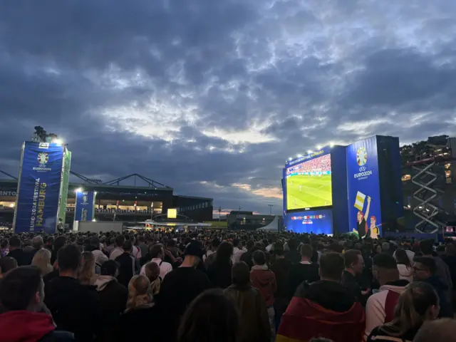 Germany and Scotland fans watching the opening game of Euro 2024 in Hamburg