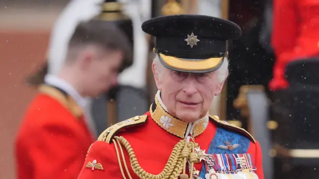 King Charles in uniform at Trooping the Colour