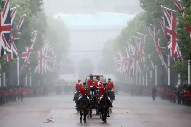 Trooping the Colour happens down The Mall