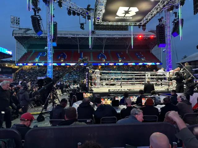 Selhurst Park by night ahead of Chris Billam-Smith v Richard Riakporhe