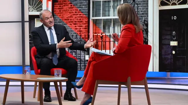 Ed Davey speaks to Laura Kuenssberg in the studio