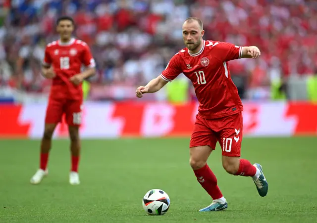 Christian Eriksen with the ball at his feet