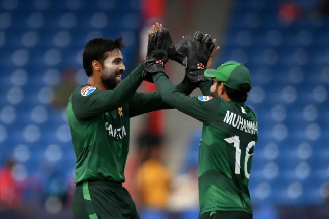 Mohammad Amir celebrates a wicket