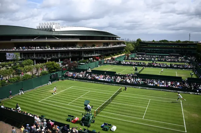 Outside courts at Wimbledon