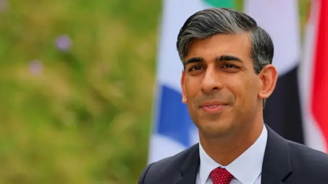 British Prime Minister Rishi Sunak looks on, on the day of the opening ceremony of the Summit on Peace in Ukraine at the Buergenstock Resort in Stansstad near Lucerne, Switzerland, June 15, 2024.