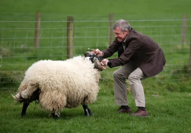 Willie Rennie holding a rams horns