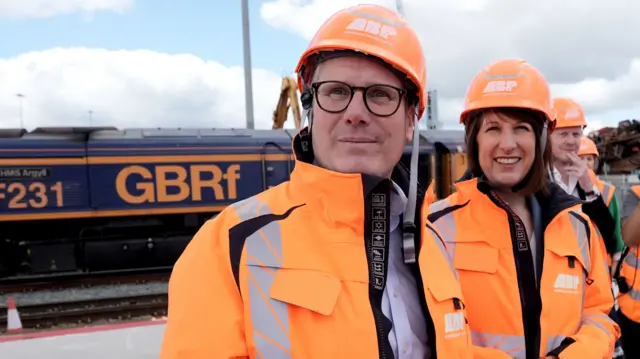 Labour Party leader Sir Keir Starmer and shadow chancellor Rachel Reeves during a visit to Ocean Gate, Eastern Docks in Southampton, while on the General Election campaign trail. Picture date: Monday June 17, 2024.