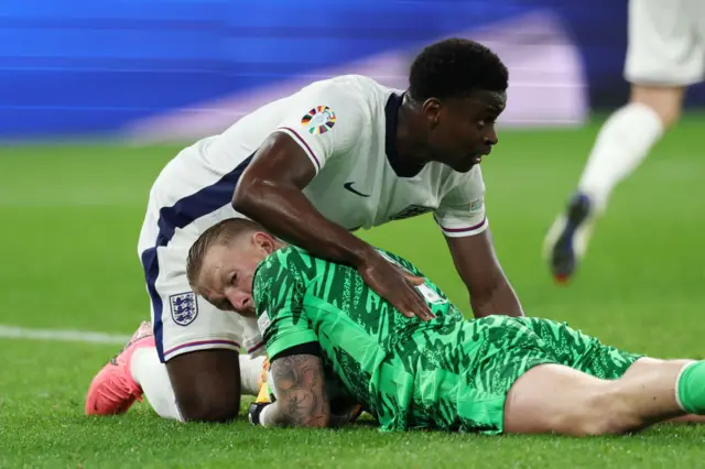 Jordan Pickford and Marc Guehi