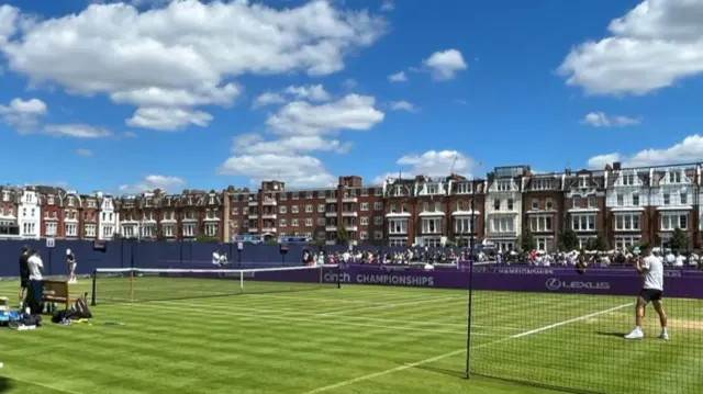 Andy Murray and Carlos Alcaraz shake hands at Queens