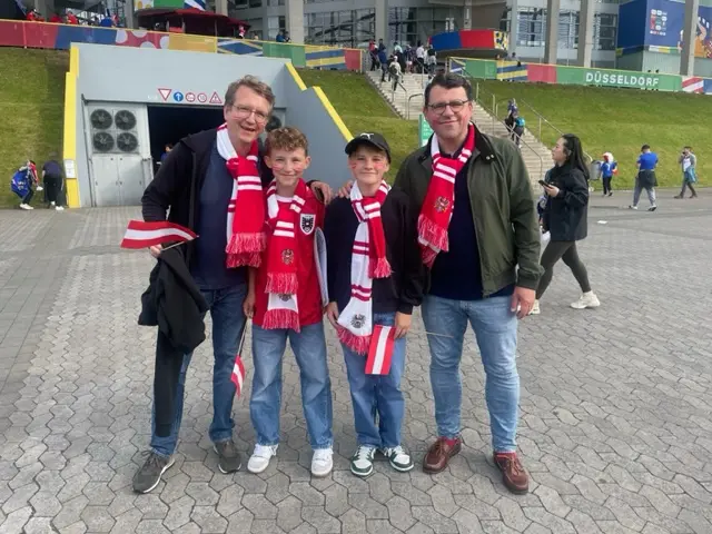 Austrian fans outside the stadium