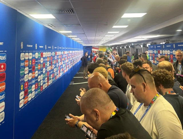 Mixed zone area at full-time in Frankfurt