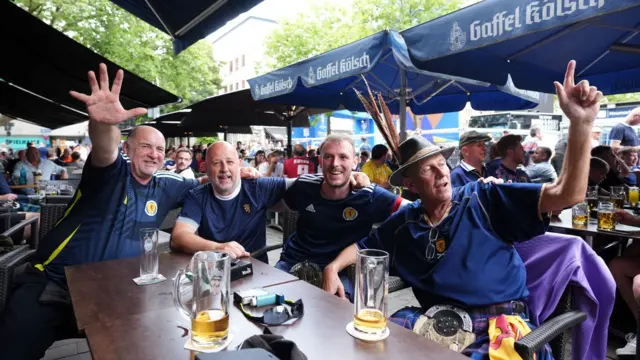 Scotland fans near the Heumarkt Fanzone, Cologne