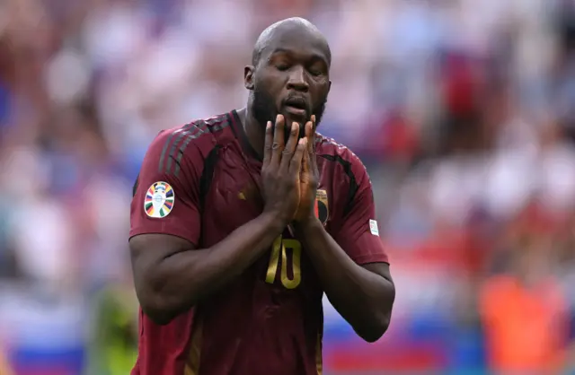 Belgium striker Romelu Lukaku is frustrated