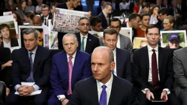 Dennis Muilenburg speaks before lawmakers in 2019