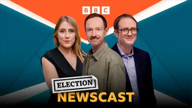 A BBC graphic showing the guests on todays' Electioncast