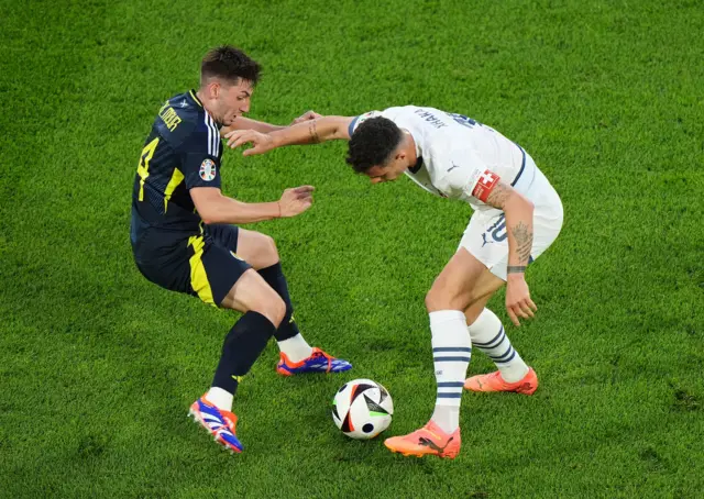 Scotland's Billy Gilmour and Switzerland's Granit Xhaka