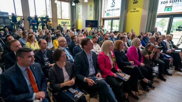 SNP members gathered for party's manifesto launch in Edinburgh