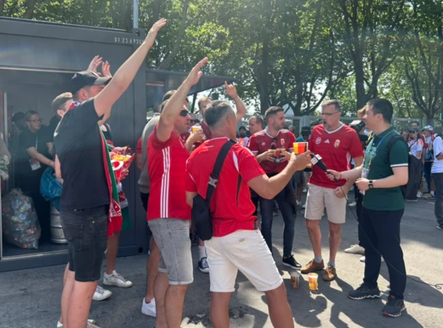 Hungary fans in Stuttgart