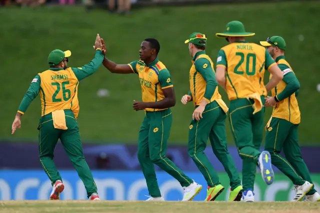 Kagiso Rabada celebrates a wicket