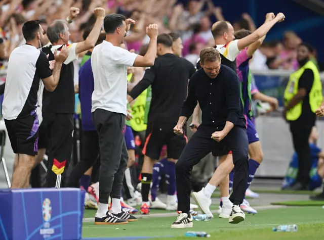 Julian Nagelsmann, Head Coach of Germany, celebrates after Ilkay Guendogan