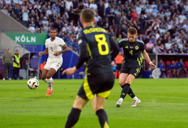 Scott McTominay scores Scotland's opener against Switzerland