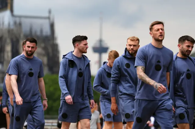 Scotland players on a walk