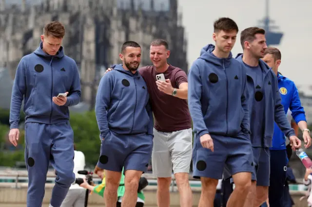 Scotland players on a walk