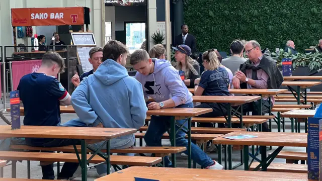 Fans at the Merchant Square fanzone