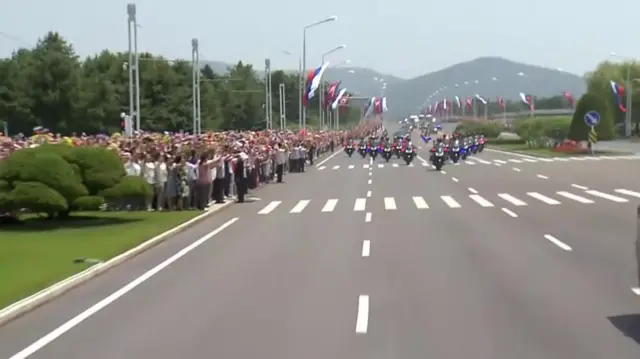 Hundreds of thousands of people lined the streets