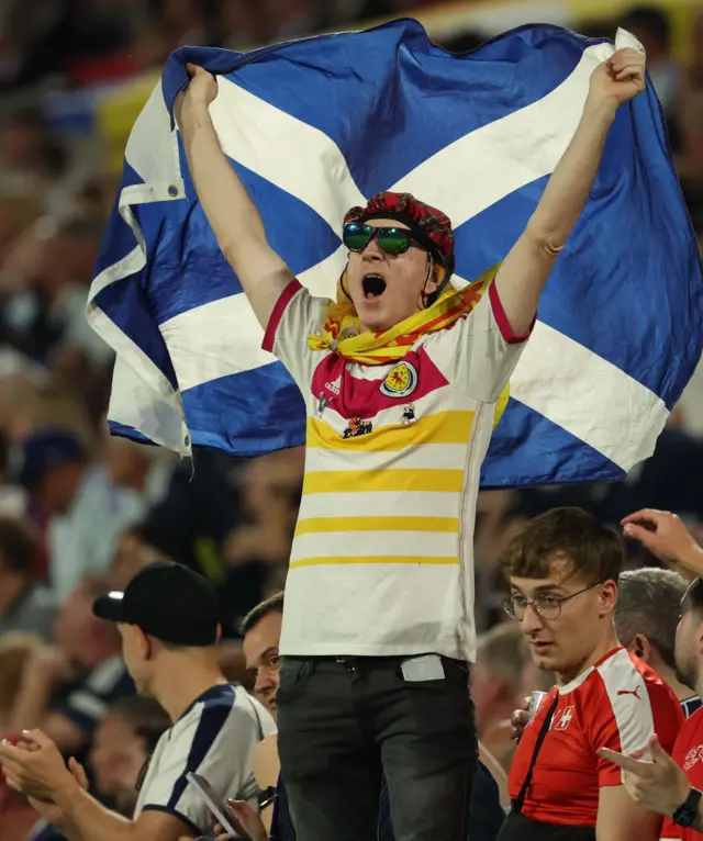 A Scotland supporter at Scotland v Switzerland