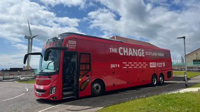 Scottish Labour battle bus in Fife