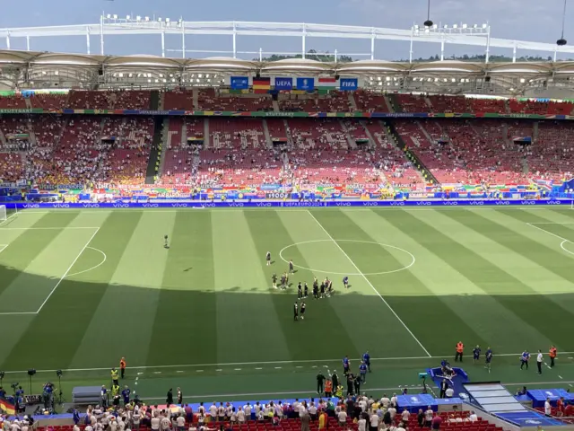 Germany arrive in the Stuttgart Arena