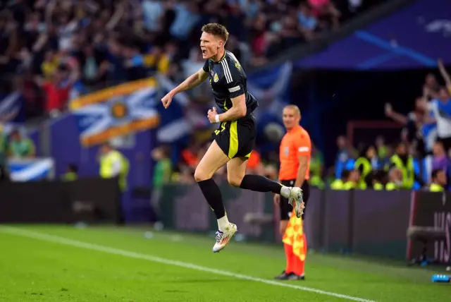 Scott McTominay celebrates scoring for Scotland against Switzerland