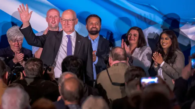 Scottish National Party Leader John Swinney during the SNP General Election Campaign launch with SNP Westminster candidates and activists