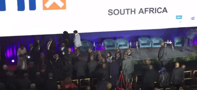 Ramaphosa leaves.