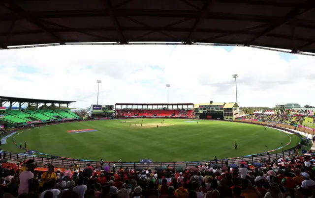 A general view of the West Indies v Papua New Guinea T20 World Cup game