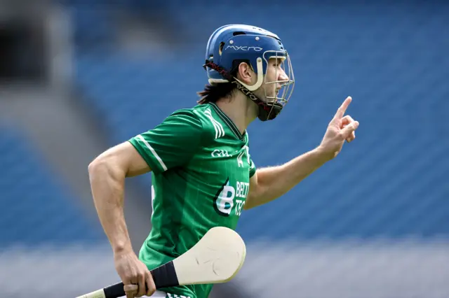 Brian Teehan celebrates after scoring a goal