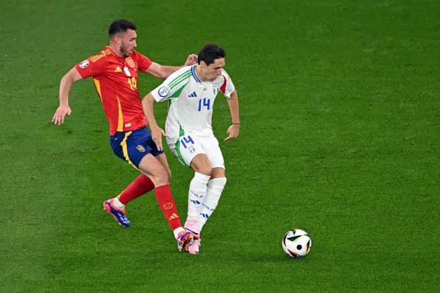 Aymeric Laporte of Spain, Federico Chiesa of Italy