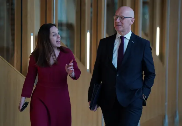 Deputy First Minister Kate Forbes and First Minister John Swinney