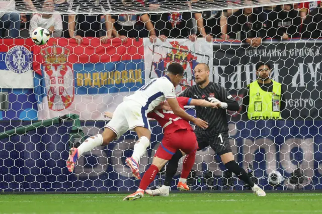 Jude Bellingham scores against Serbia