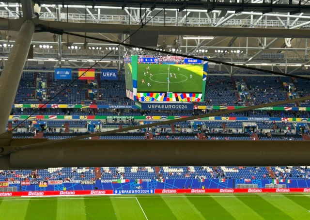 View of the England game in the stadium