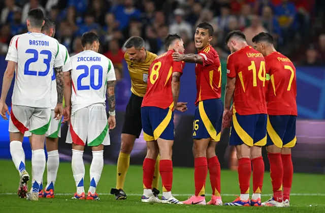 odri of Spain gestures as he organises a wall to defend