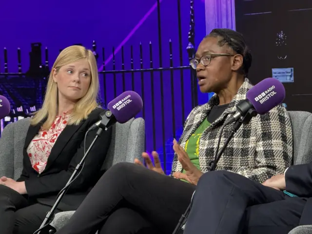 Lorraine Francis (Green, right) talks about knife crime alongside Claire Hazelgrove (Labour)