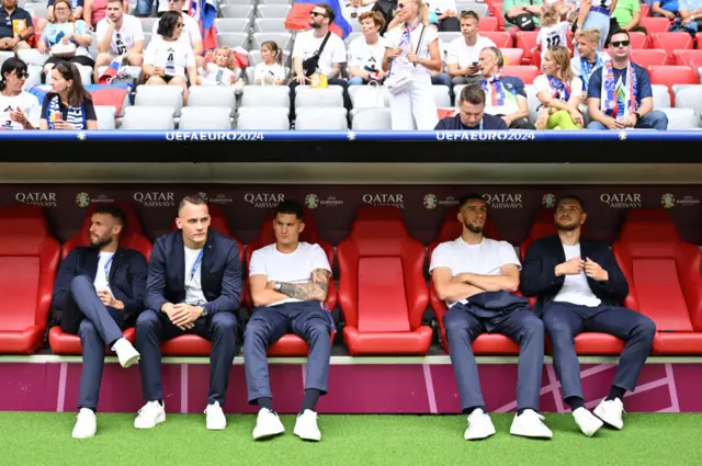 Slovenia players at Allianz Arena