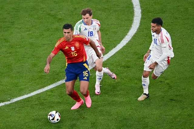 Rodri of Spain, Nicolo Barella of Italy, Lorenzo Pellegrini of Italy