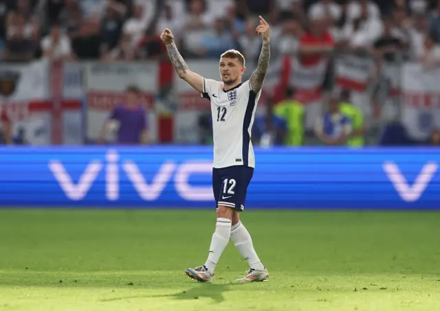 Kieran Trippier of England reacts