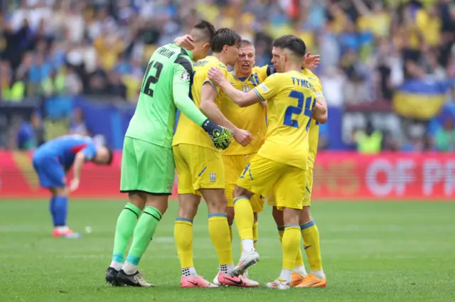 Ukraine players celebrate