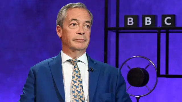 Nigel Farage speaks to Nick Robinson in the studio