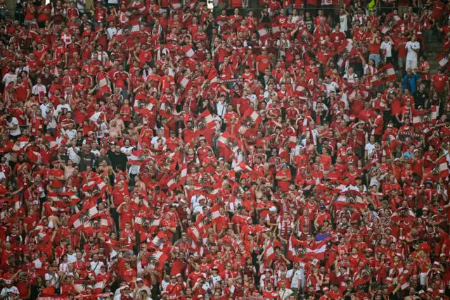 Austrian fans in the stands